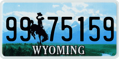 WY license plate 9975159