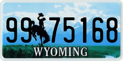 WY license plate 9975168