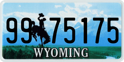 WY license plate 9975175