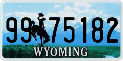 WY license plate 9975182