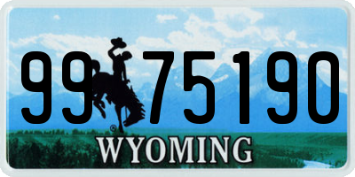 WY license plate 9975190