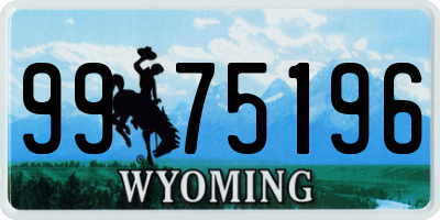 WY license plate 9975196