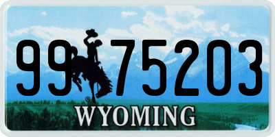 WY license plate 9975203