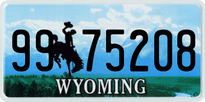 WY license plate 9975208