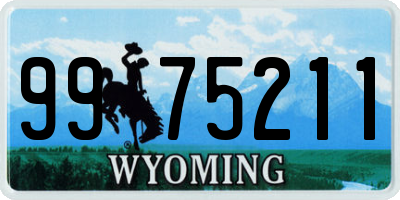 WY license plate 9975211