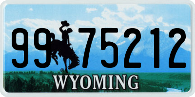 WY license plate 9975212