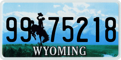 WY license plate 9975218