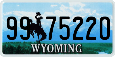 WY license plate 9975220