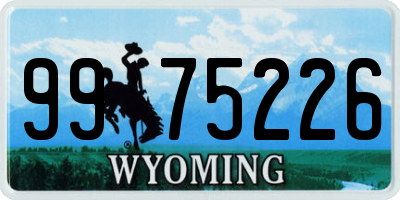 WY license plate 9975226