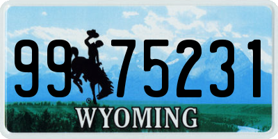WY license plate 9975231
