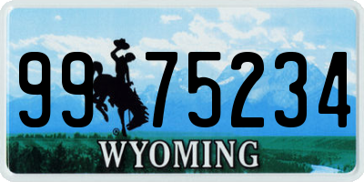 WY license plate 9975234