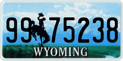 WY license plate 9975238
