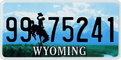 WY license plate 9975241