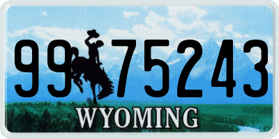 WY license plate 9975243