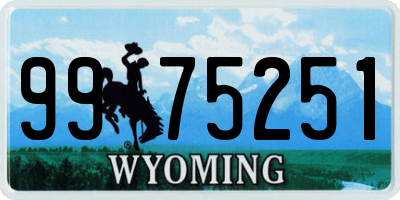 WY license plate 9975251