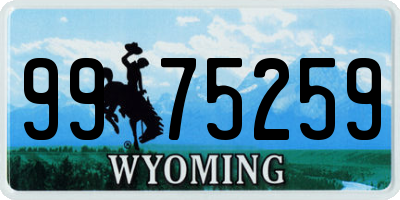 WY license plate 9975259