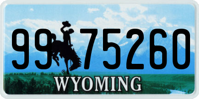WY license plate 9975260