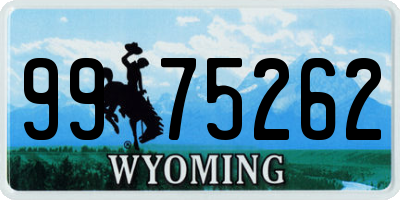 WY license plate 9975262