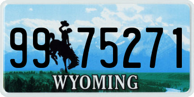 WY license plate 9975271