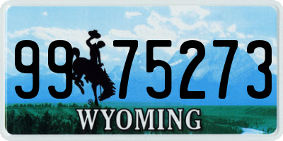 WY license plate 9975273