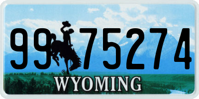 WY license plate 9975274