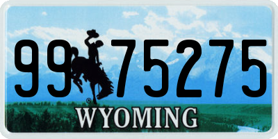 WY license plate 9975275