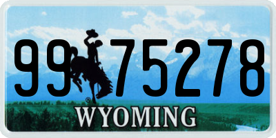 WY license plate 9975278