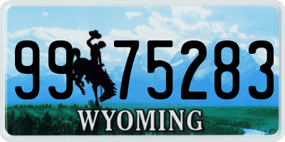 WY license plate 9975283