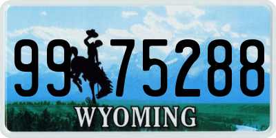 WY license plate 9975288