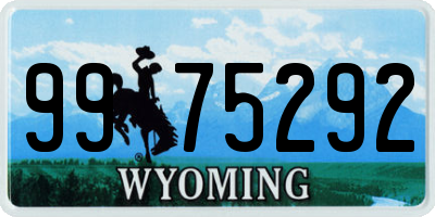 WY license plate 9975292
