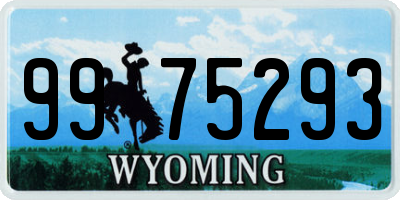 WY license plate 9975293