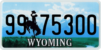 WY license plate 9975300