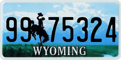 WY license plate 9975324