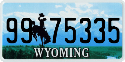 WY license plate 9975335