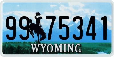 WY license plate 9975341
