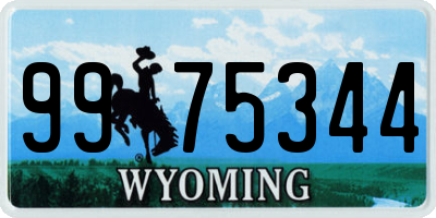 WY license plate 9975344