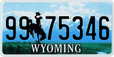 WY license plate 9975346