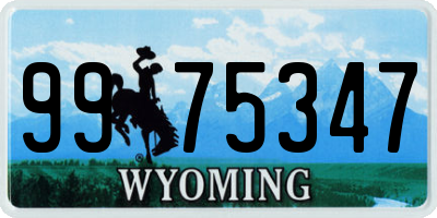 WY license plate 9975347