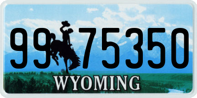 WY license plate 9975350
