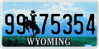 WY license plate 9975354