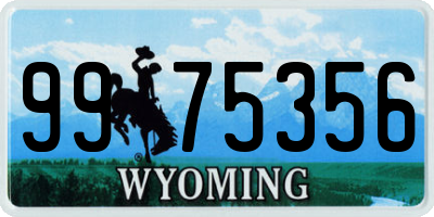 WY license plate 9975356