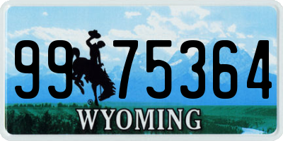 WY license plate 9975364