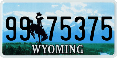 WY license plate 9975375
