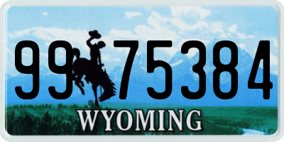 WY license plate 9975384