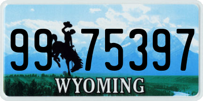 WY license plate 9975397