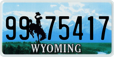 WY license plate 9975417