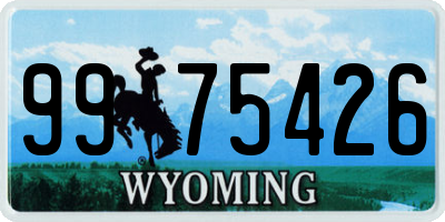 WY license plate 9975426