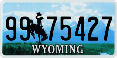 WY license plate 9975427