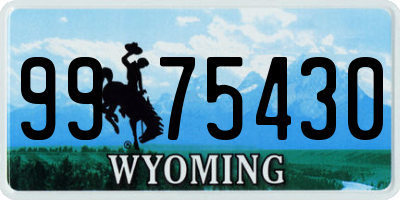 WY license plate 9975430