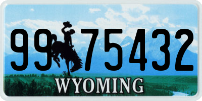 WY license plate 9975432